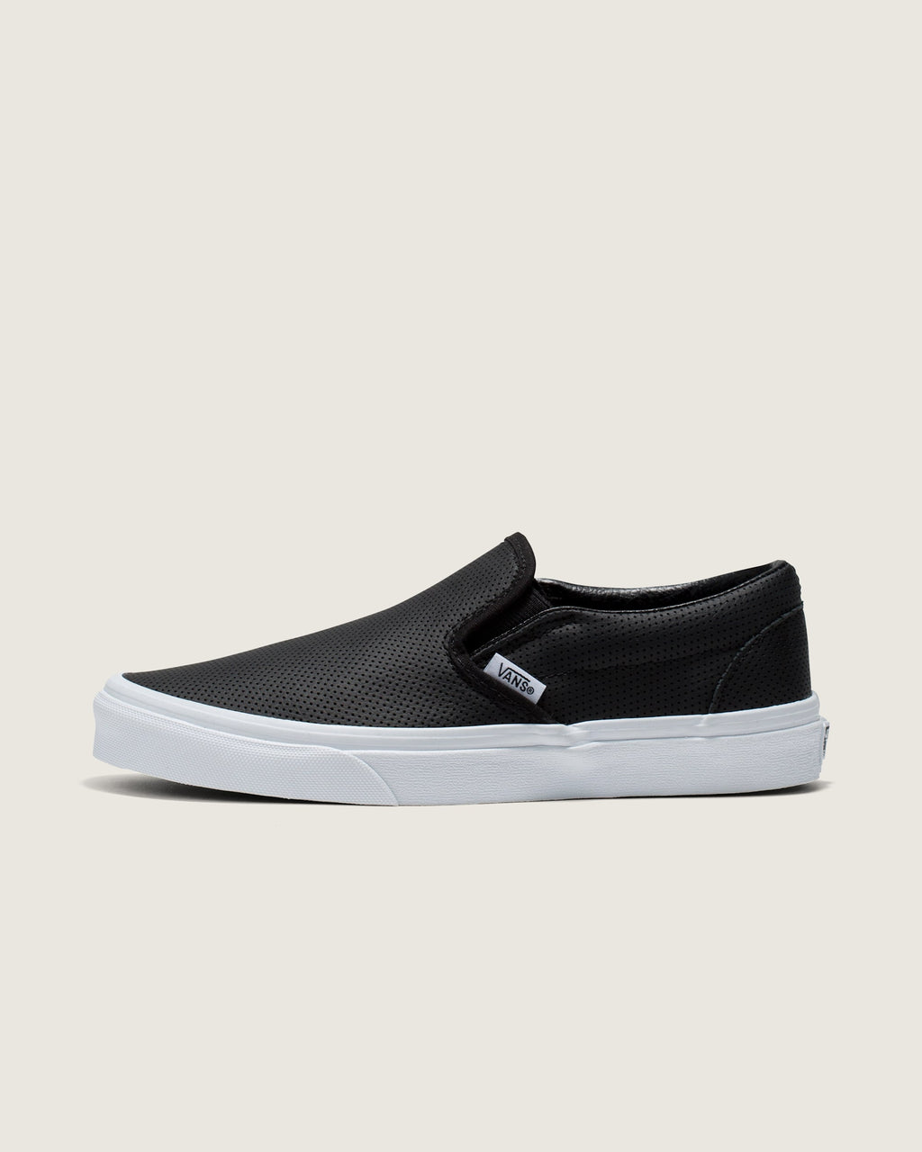 Vans Classic Slip-On Black Perforated Leather Unisex Skate Shoes