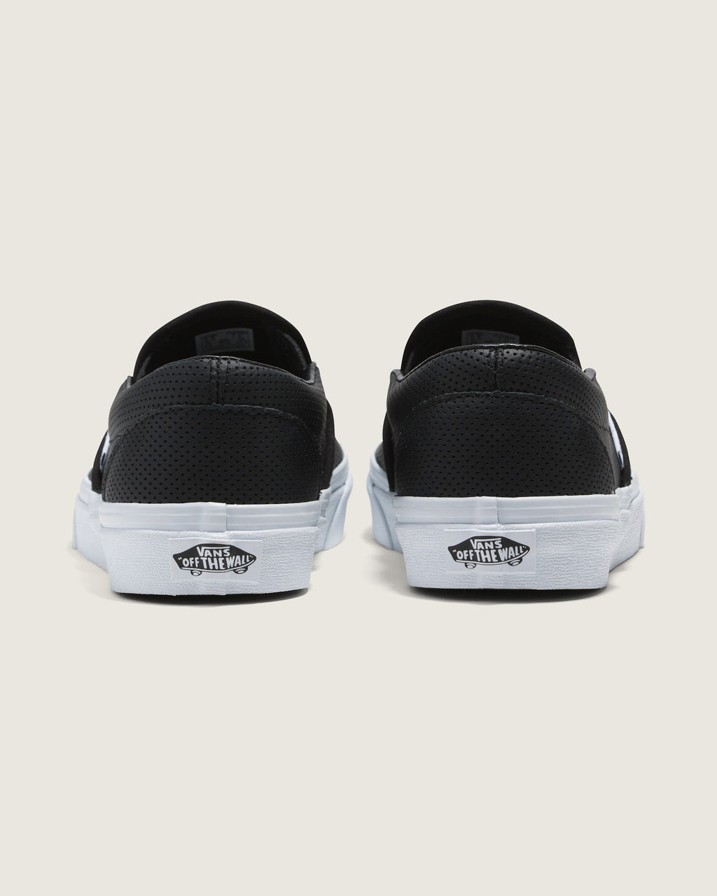 Vans Classic Slip-On Black Perforated Leather Unisex Skate Shoes