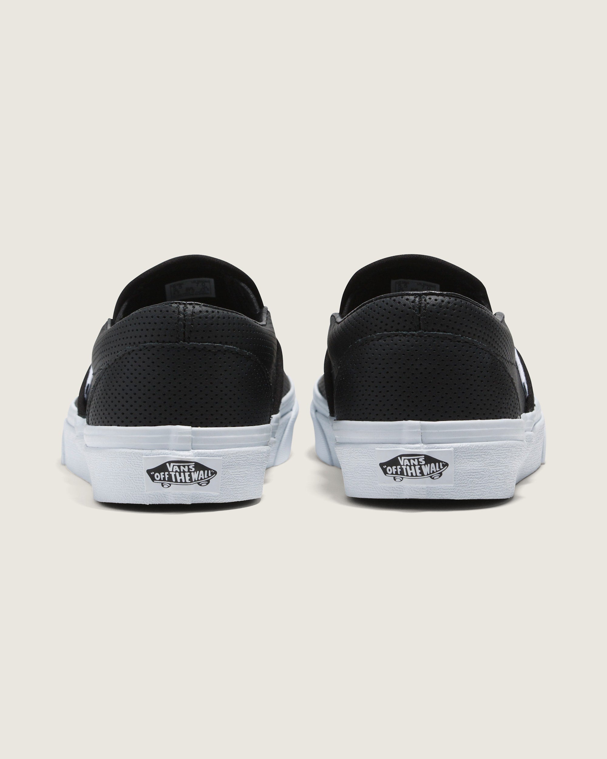 Vans Classic Slip-On Black Perforated Leather Unisex Skate Shoes
