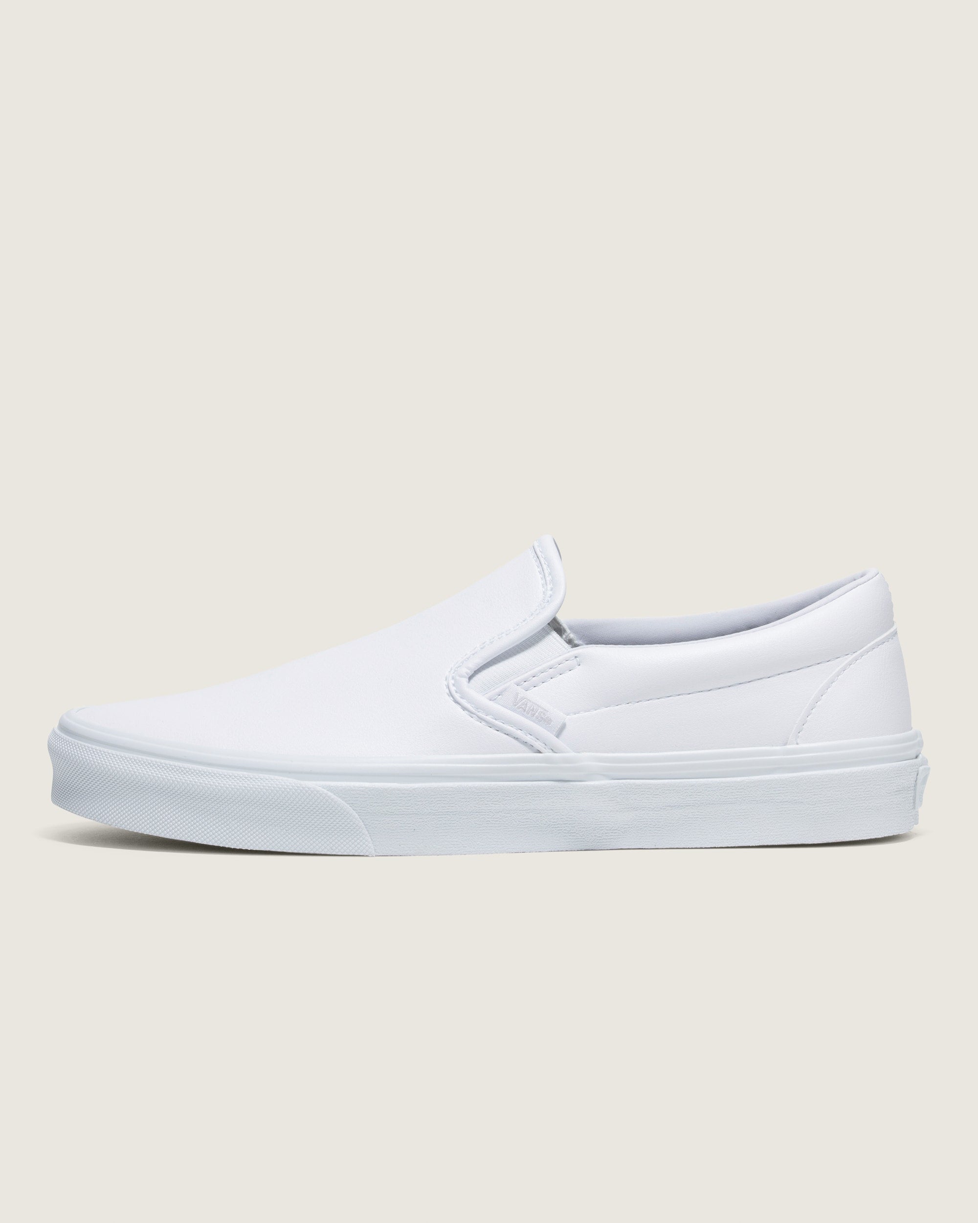 Vans Classic Slip-On White Leather Unisex Skate Shoes