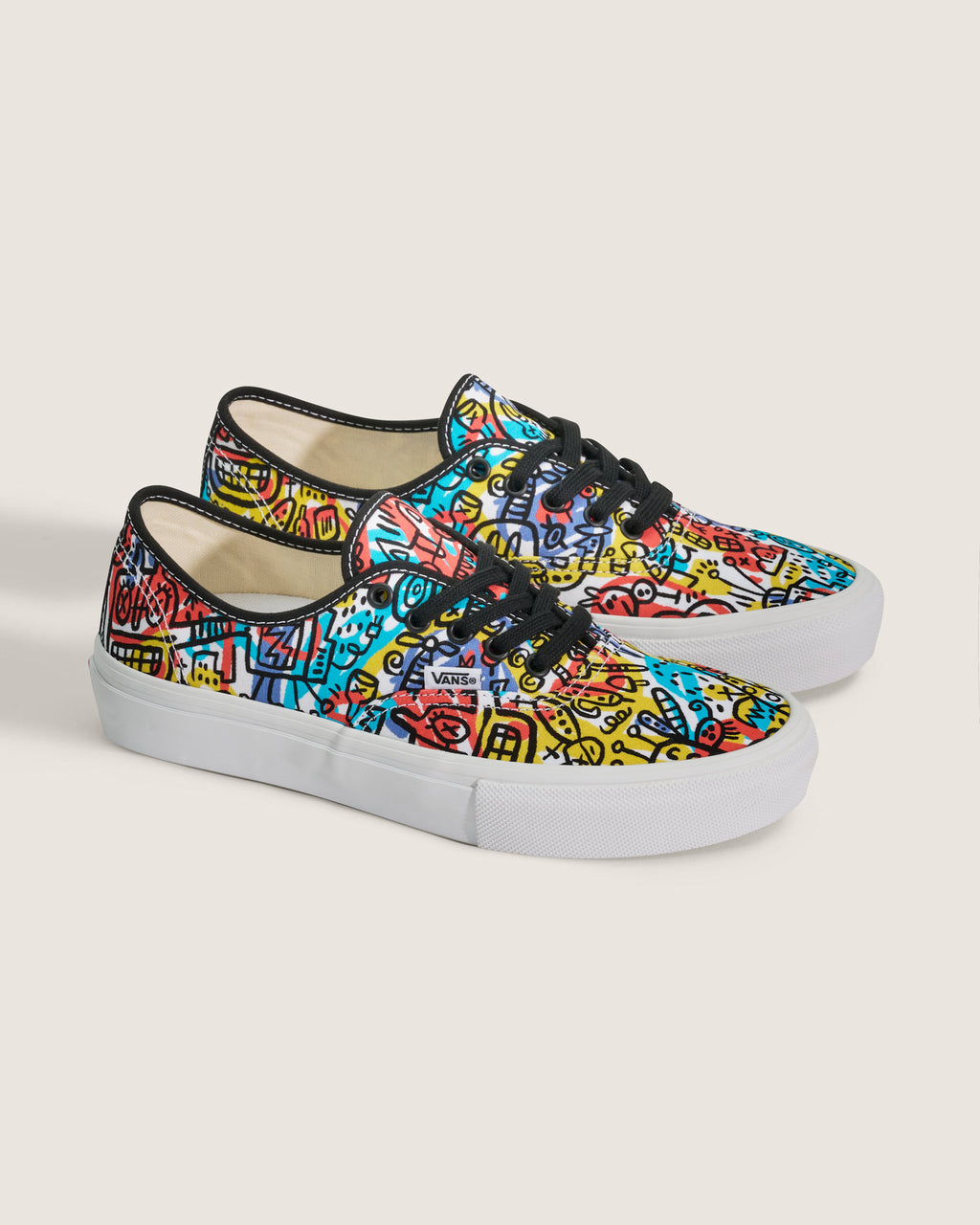 Vans Authentic Multicolor Graffiti Print Unisex Skate Shoes