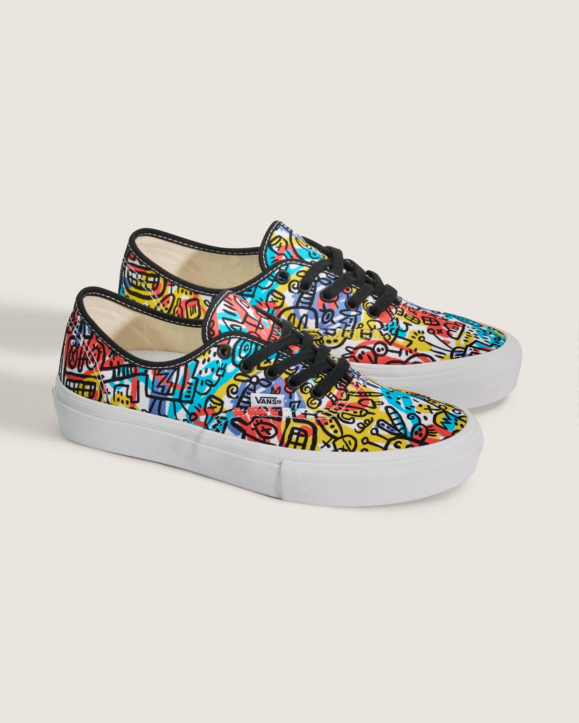 Vans Authentic Multicolor Graffiti Print Unisex Skate Shoes