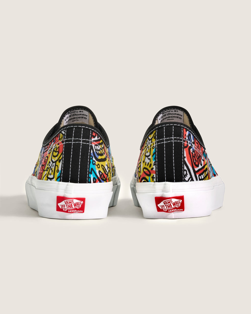 Vans Authentic Multicolor Graffiti Print Unisex Skate Shoes