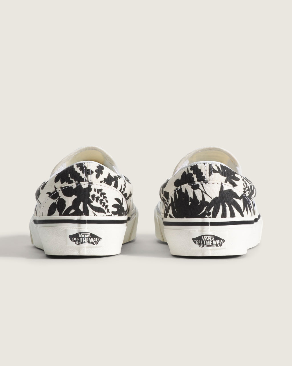 Vans Classic Slip-On Off-White Black Floral Print Unisex Skate Shoes
