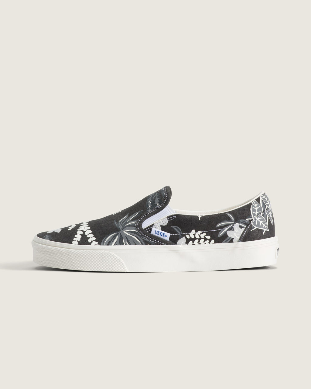Vans Classic Slip‑On Off‑White Blue Stripe Unisex Skate Sneakers