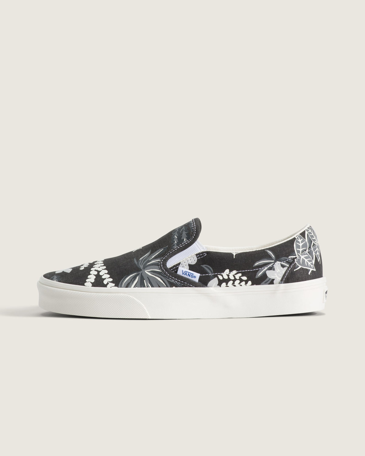 Vans Classic Slip‑On Off‑White Blue Stripe Unisex Skate Sneakers