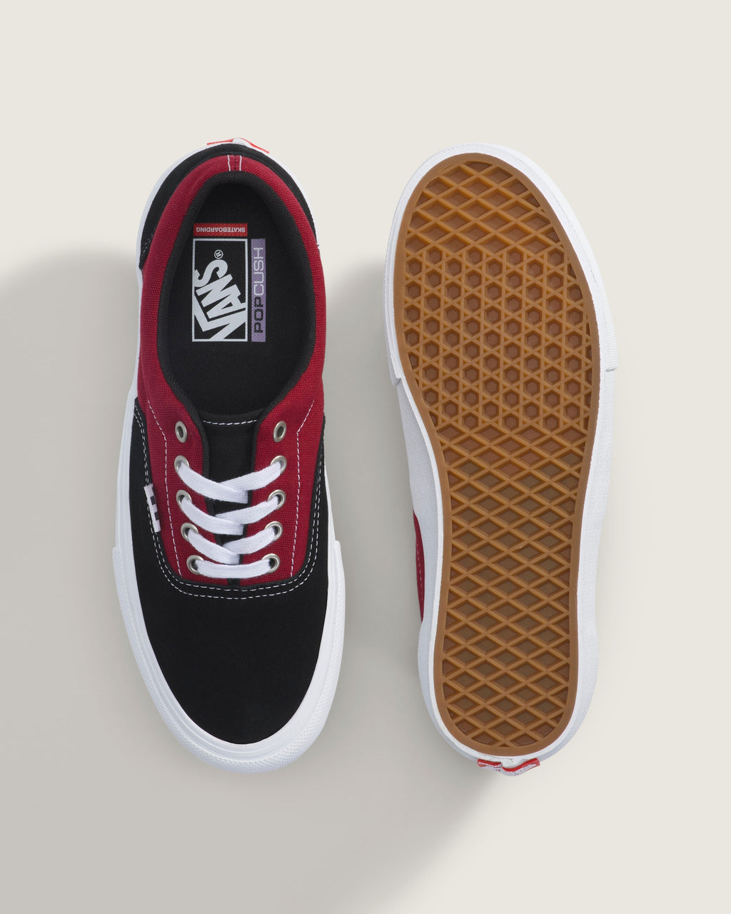 Vans Era Pro Black Red Color-Block Unisex Skate Shoes