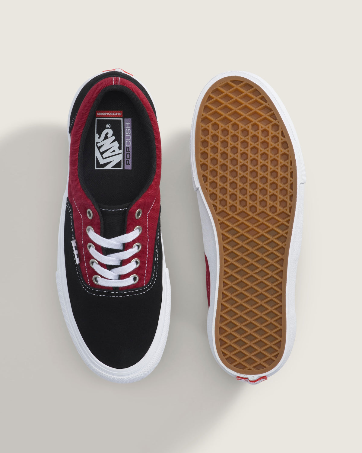Vans Era Pro Black Red Color-Block Unisex Skate Shoes