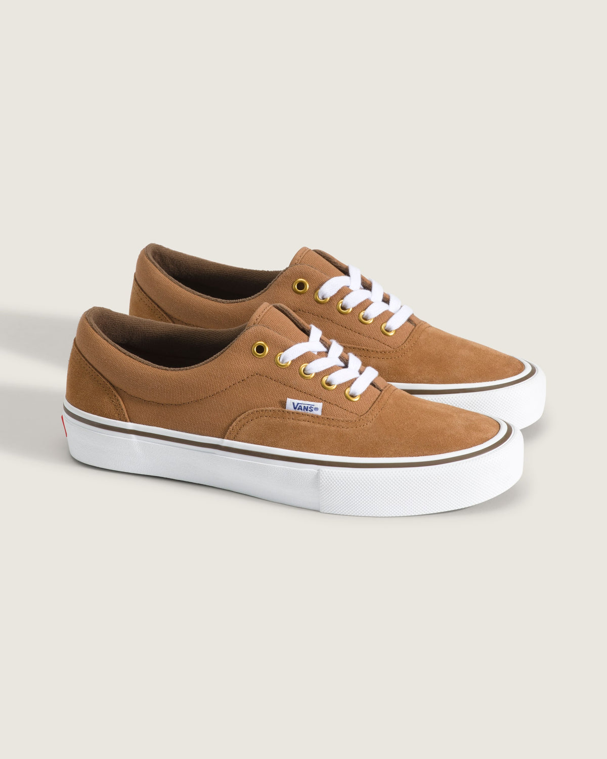 Vans Era Pro Light Brown Suede Gold Eyelets Unisex Skate Shoes