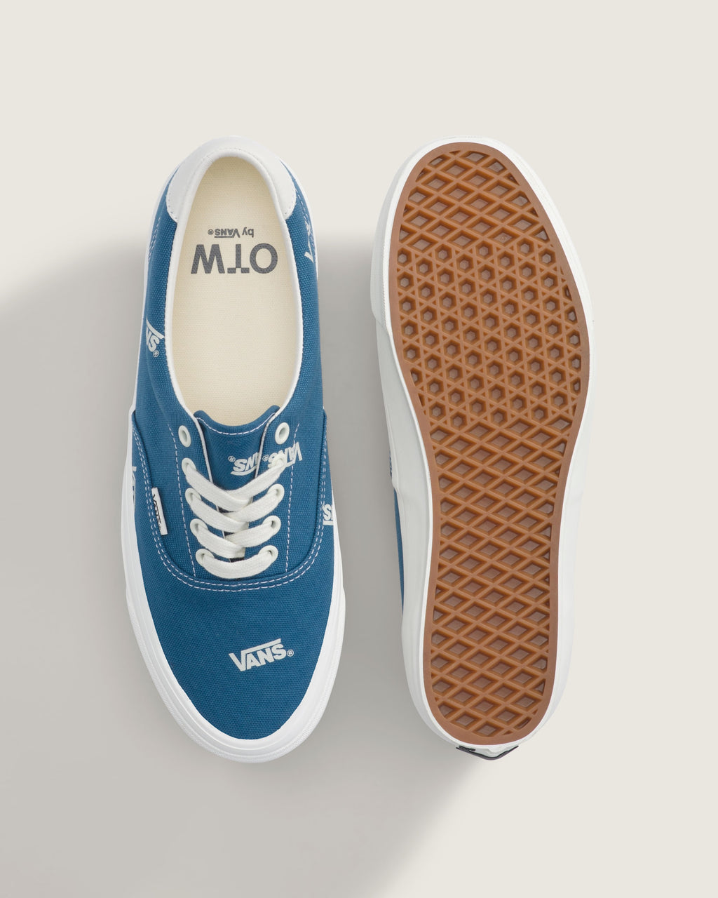 Vans Era Blue All-Over Logo Print Unisex Skate Shoes