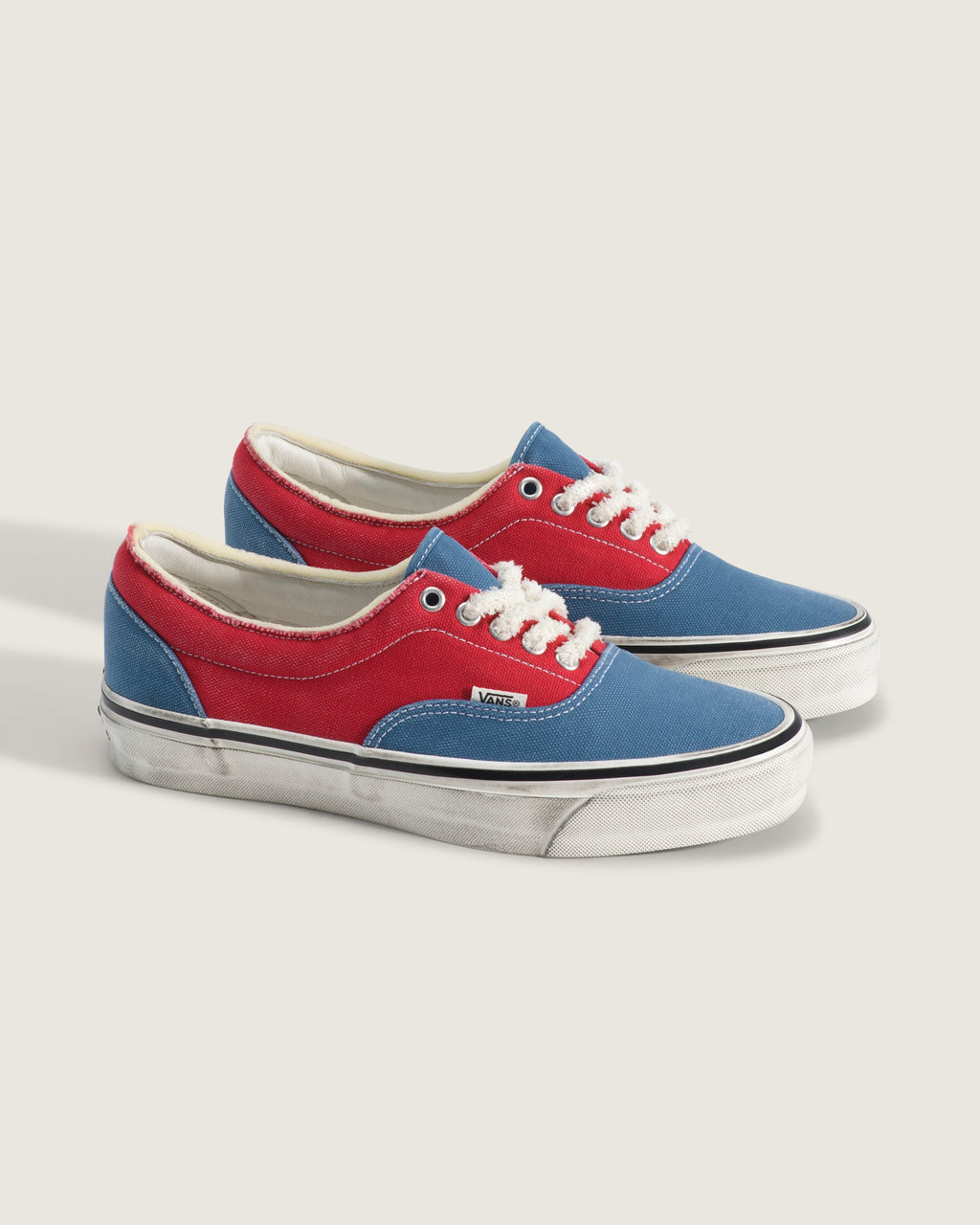 Vans Era Red Blue Color-Block Washed Canvas Unisex Skate Shoes