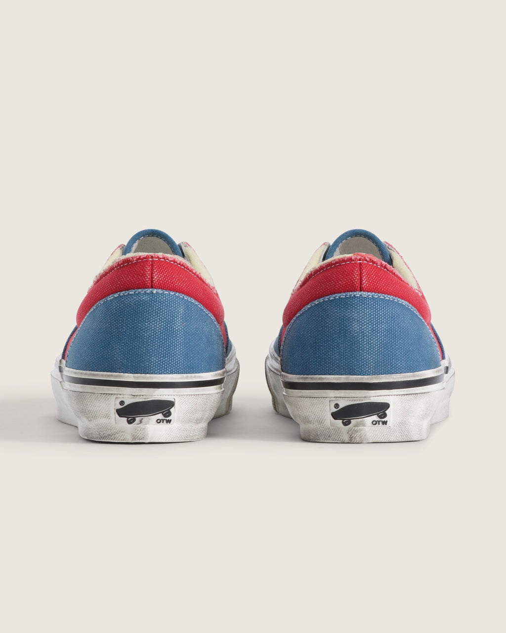 Vans Era Red Blue Color-Block Washed Canvas Unisex Skate Shoes