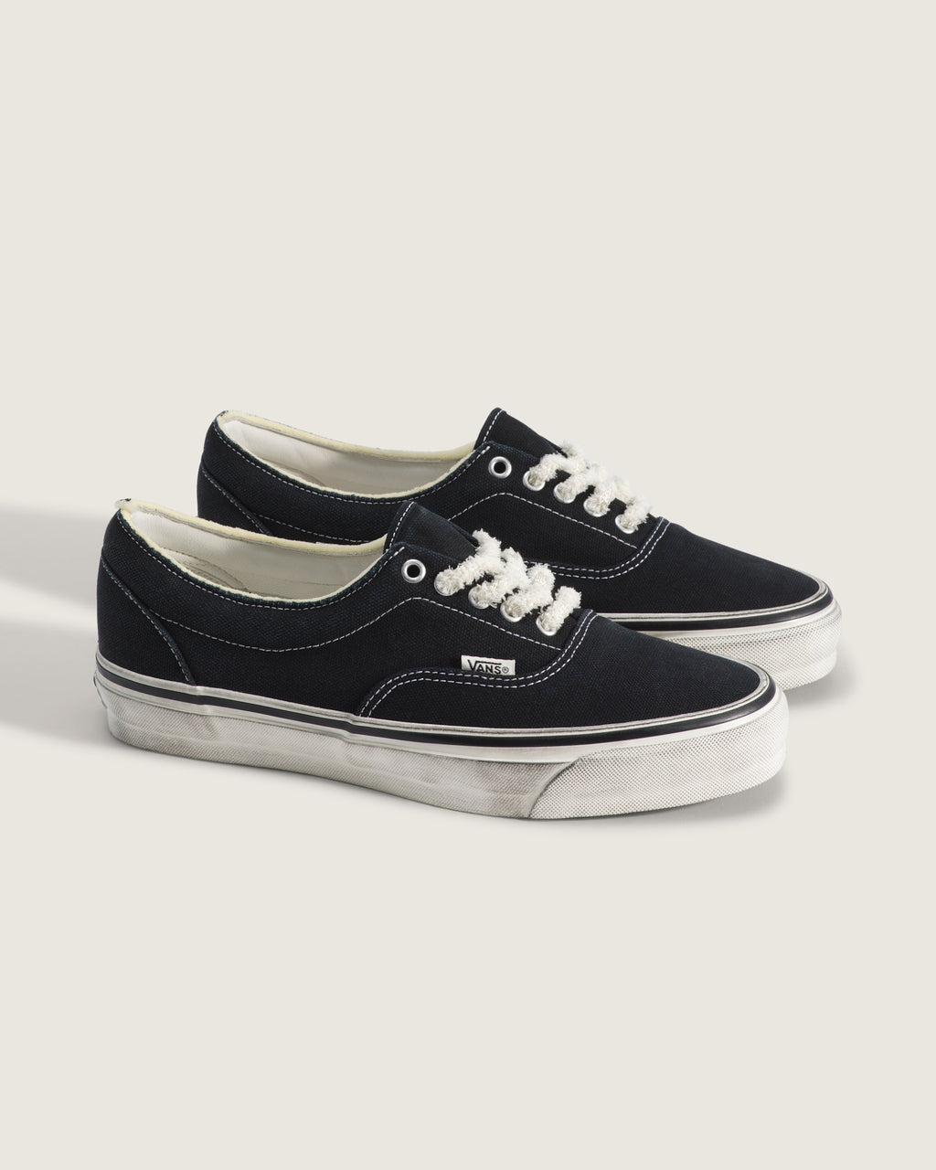 Vans Era Black Washed Canvas Vintage Unisex Skate Shoes
