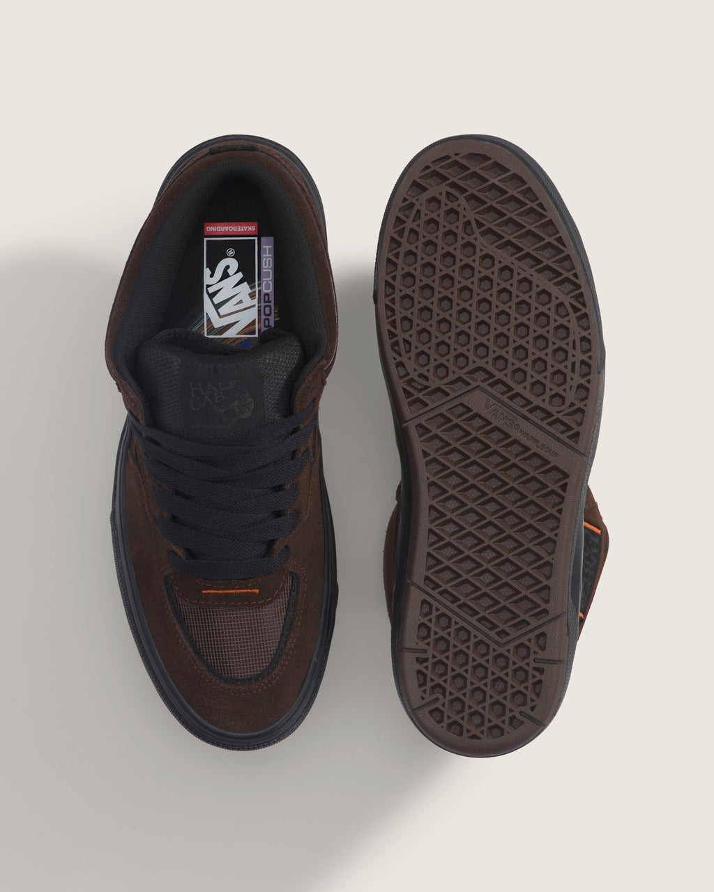 Vans Half Cab 3D Brown Suede Mesh Unisex Mid-Top Skate Shoes