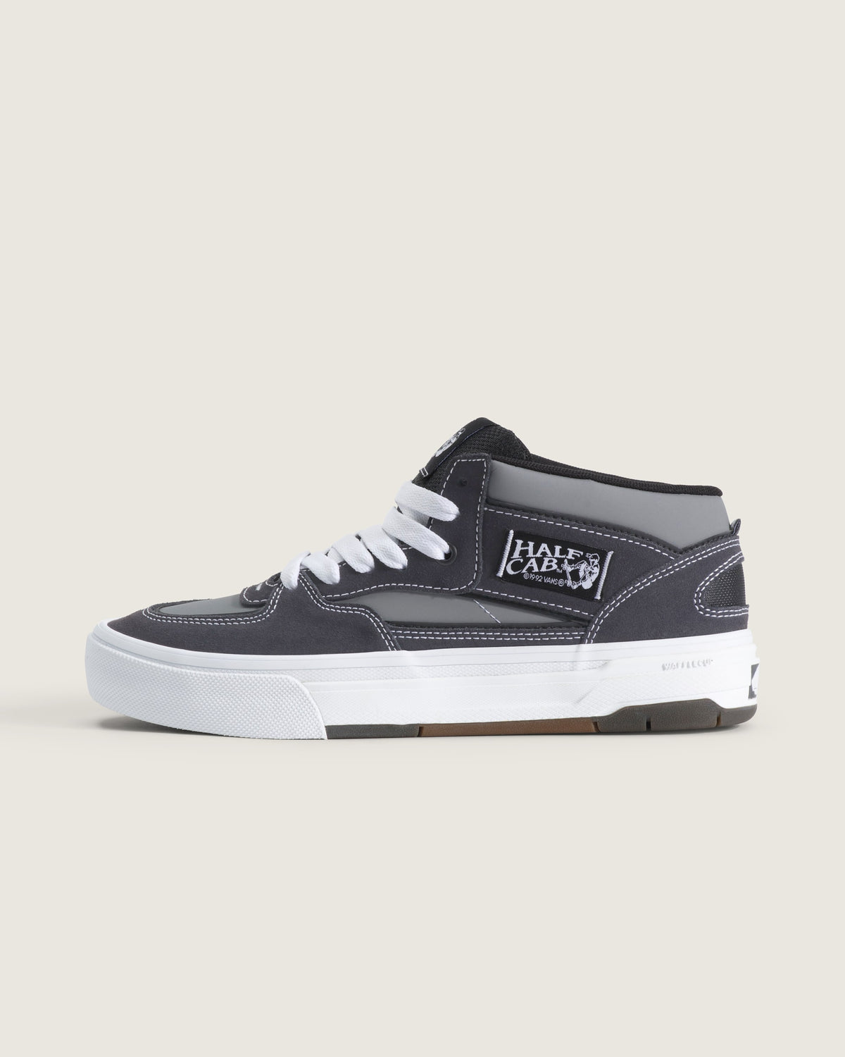Vans Half Cab 3D Dark Grey Suede White Mid-Top Unisex Skate Shoes