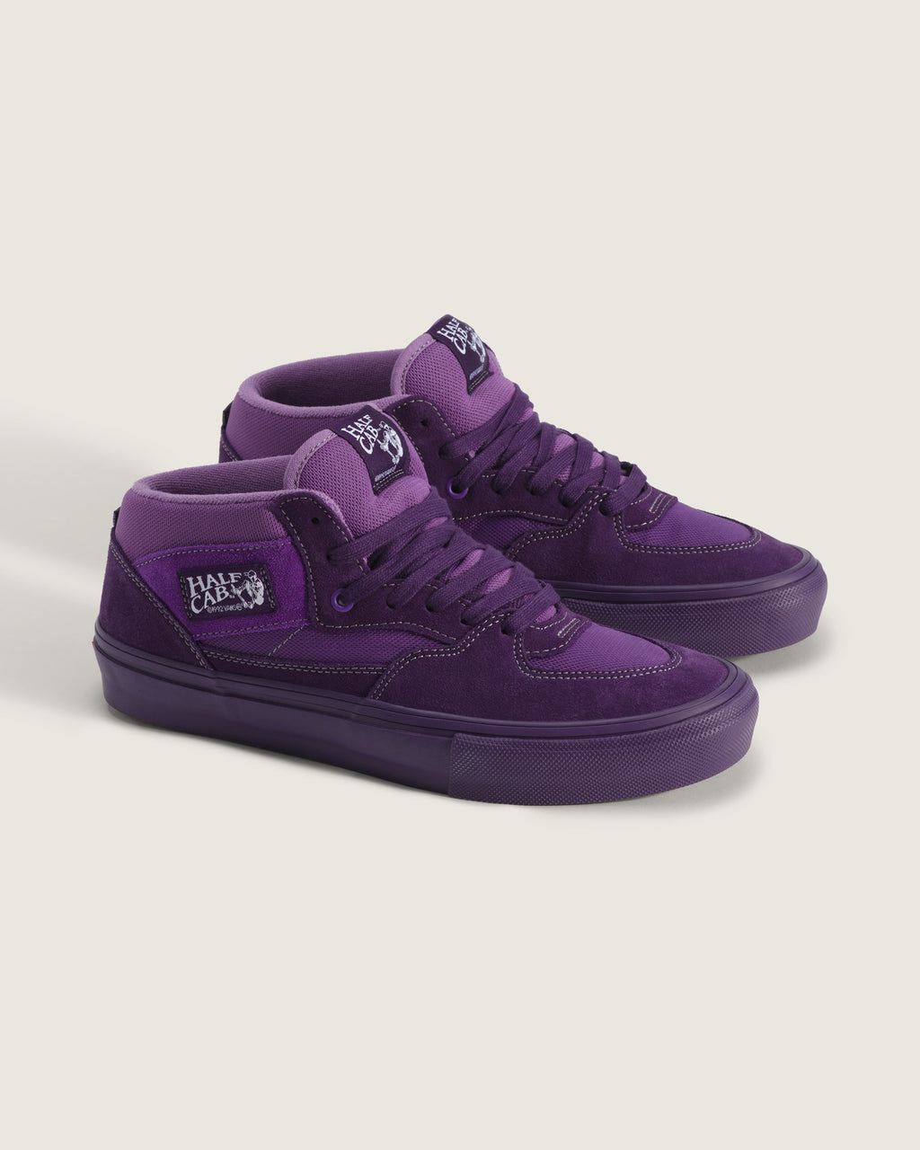 Vans Half Cab 3D Purple Suede Mid-Top Unisex Skate Shoes
