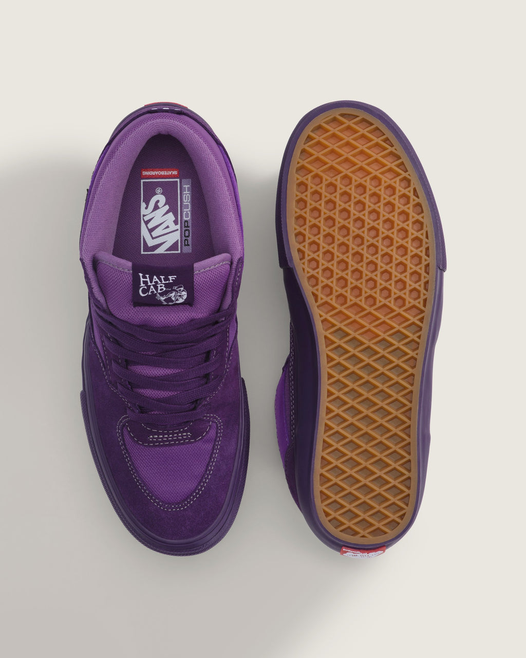 Vans Half Cab 3D Purple Suede Mid-Top Unisex Skate Shoes