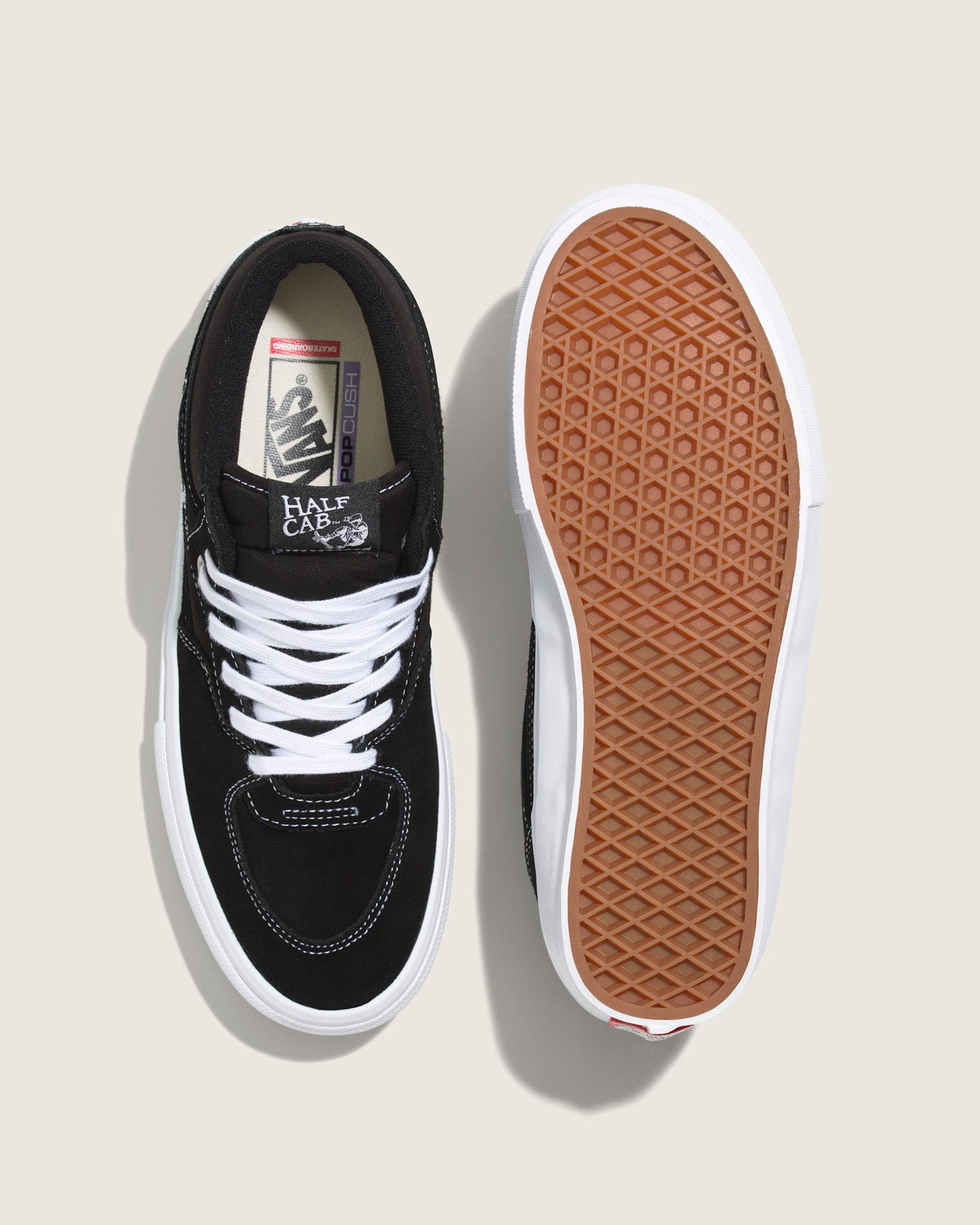 Vans Half Cab 3D Off-White Suede Canvas Mid-Top Unisex Skate Shoes