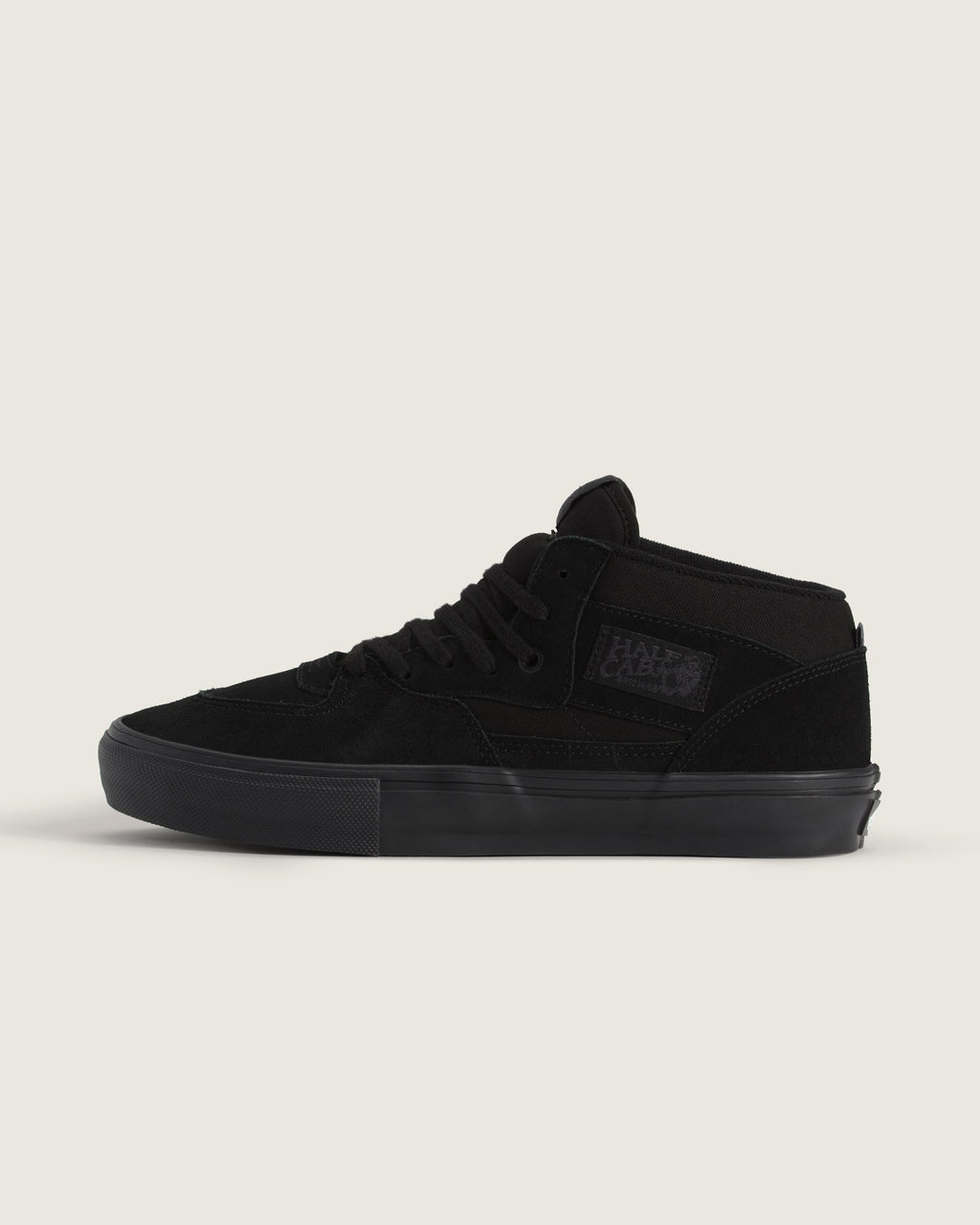 Vans Half Cab All Black Suede Canvas Mid-Top Unisex Skate Shoes