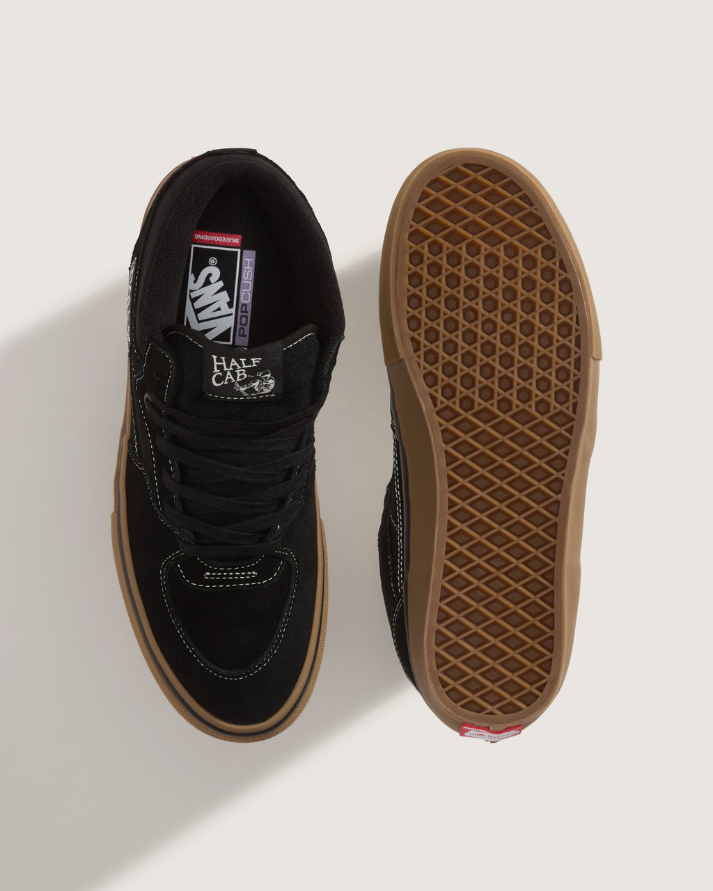 Vans Half Cab Grey Suede Gum Sole Mid-Top Unisex Skate Shoes