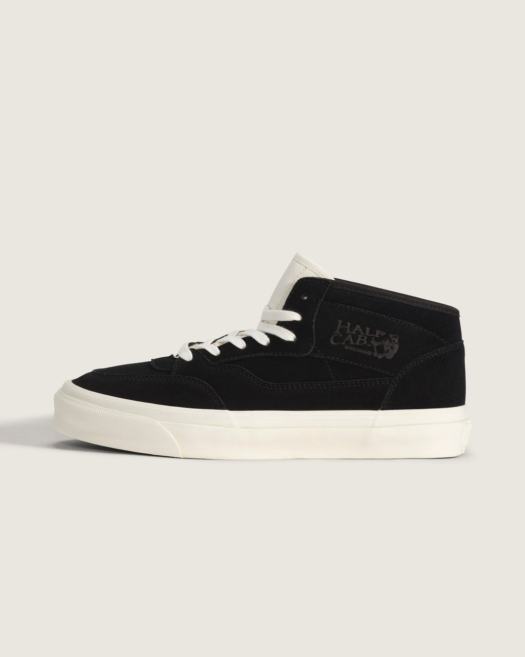 Vans Half Cab Black Suede Off-White Sole Mid-Top Unisex Skate Shoes
