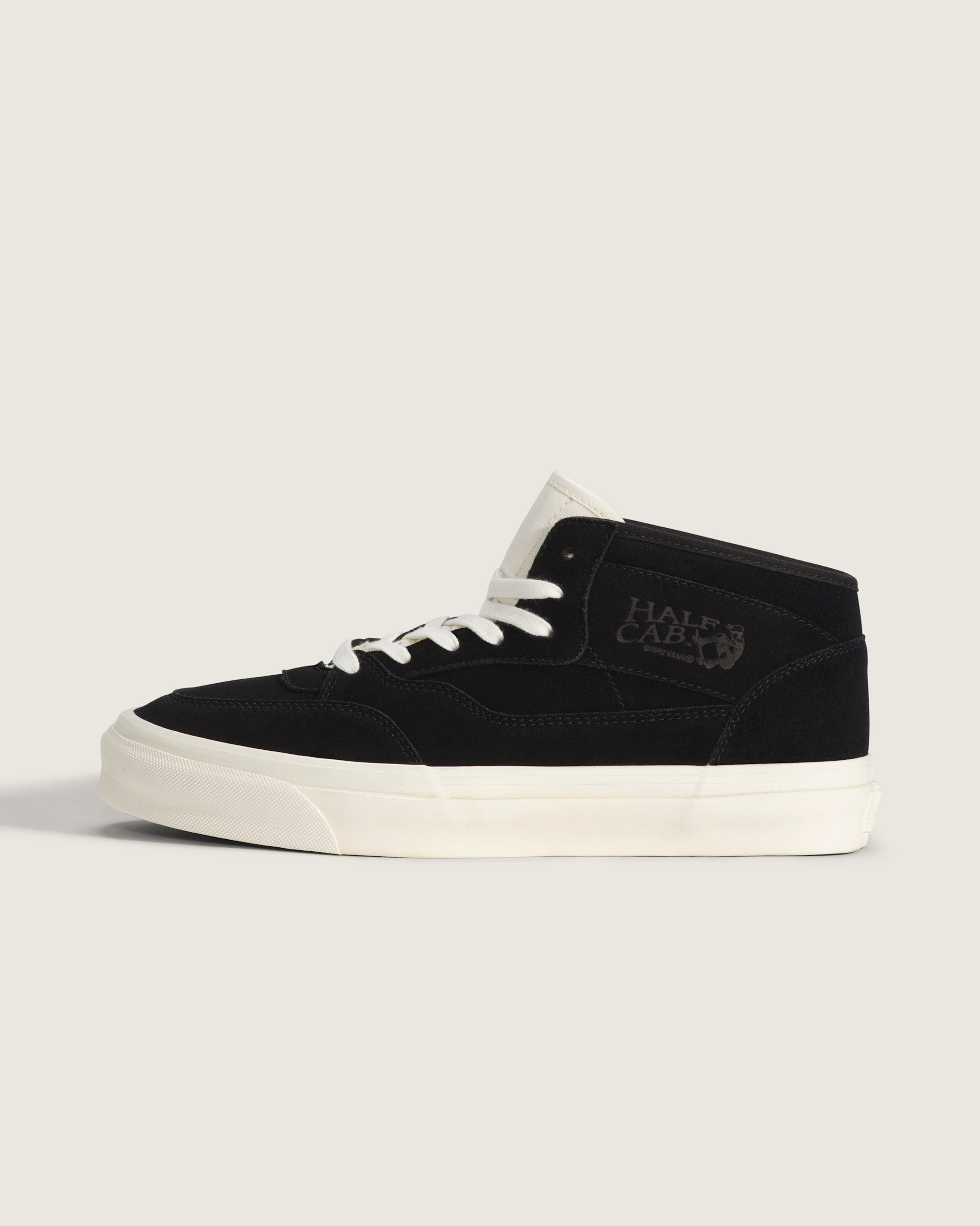 Vans Half Cab Black Suede Off-White Sole Mid-Top Unisex Skate Shoes