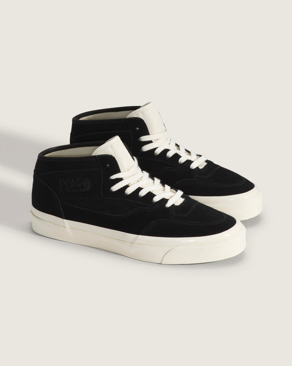 Vans Half Cab Black Suede Off-White Sole Mid-Top Unisex Skate Shoes
