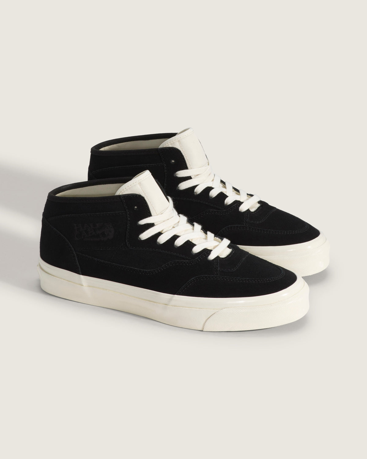 Vans Half Cab Black Suede Off-White Sole Mid-Top Unisex Skate Shoes
