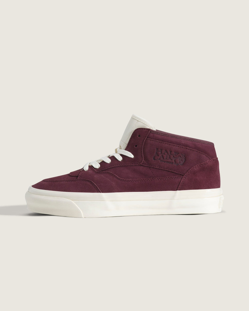 Vans Half Cab Burgundy Suede Off-White Sole Mid-Top Unisex Skate Shoes