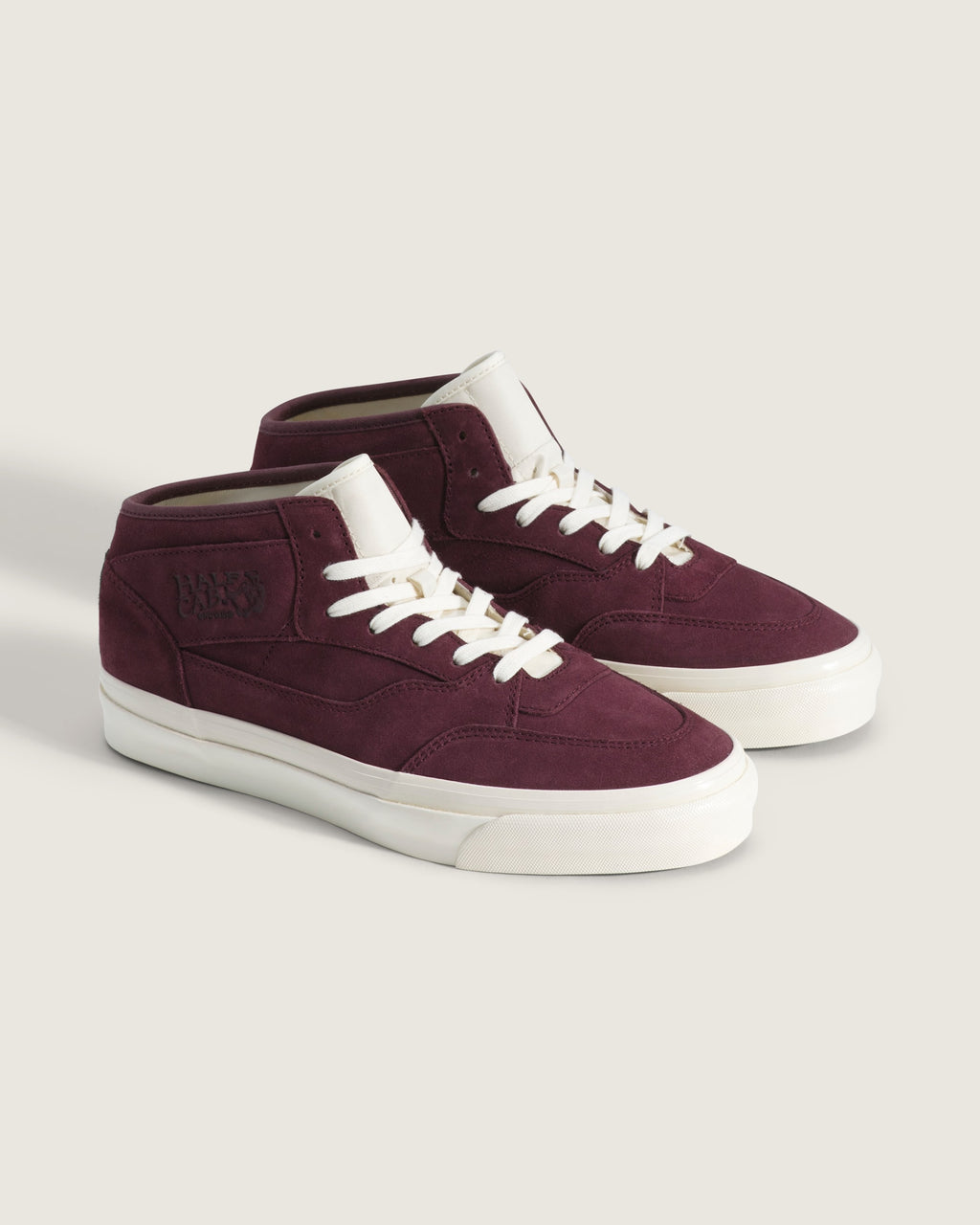Vans Half Cab Burgundy Suede Off-White Sole Mid-Top Unisex Skate Shoes