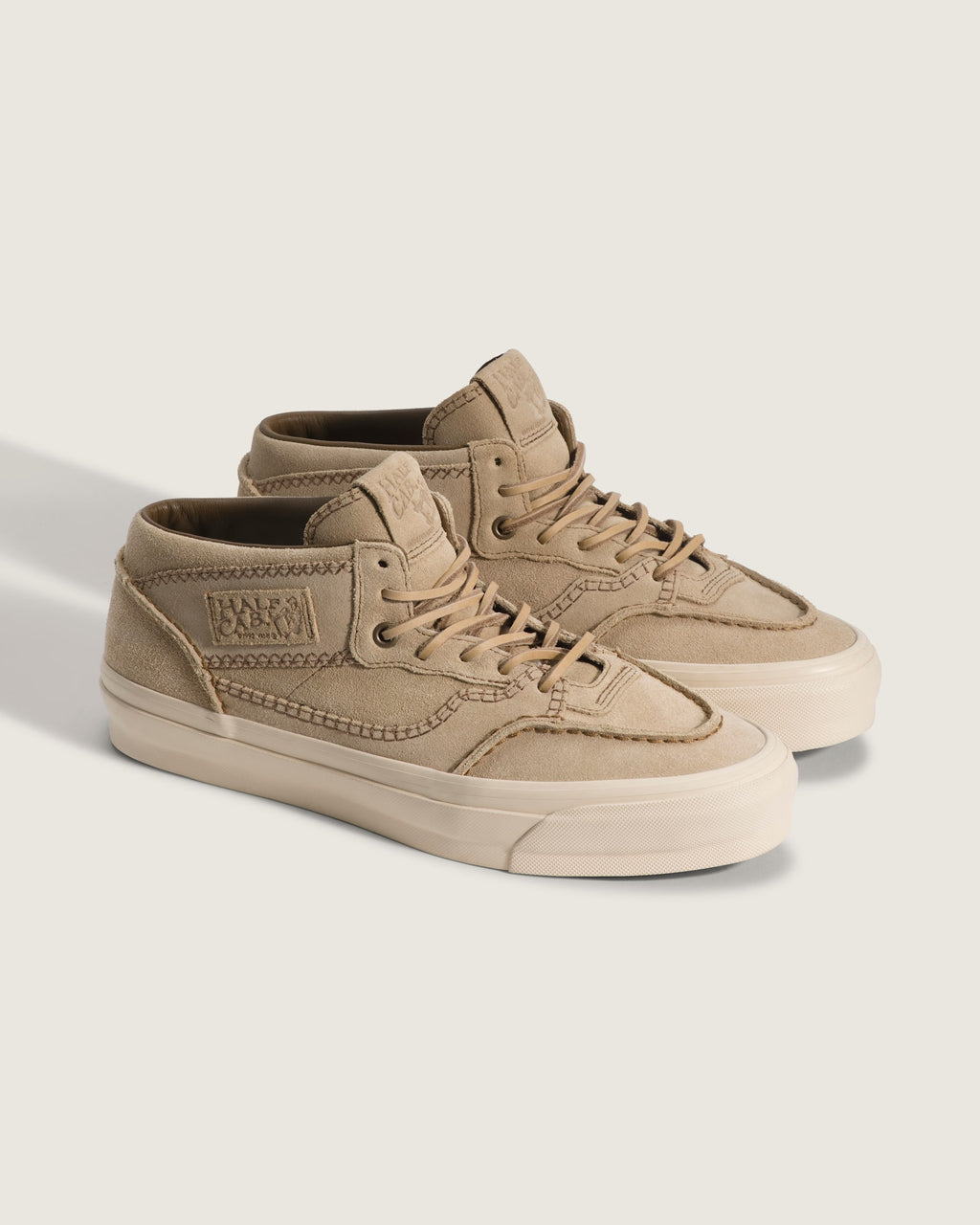 Vans Half Cab Khaki Suede Off-White Sole Mid-Top Unisex Skate Shoes