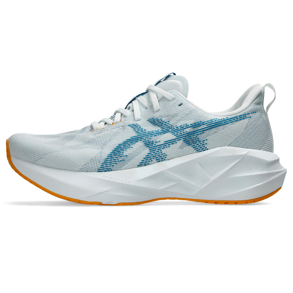 ASICS Novablast 5 – White/Teal Unisex Running Shoes