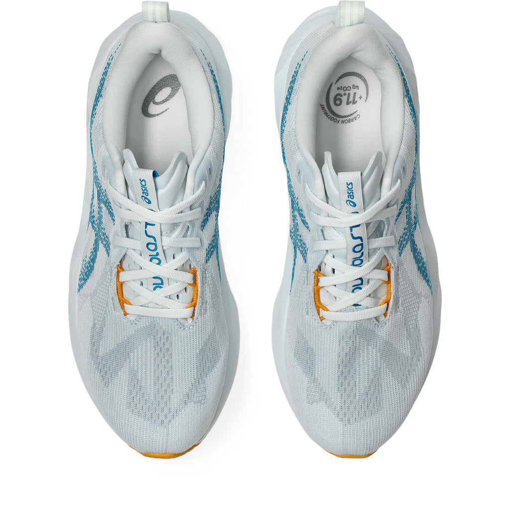 ASICS Novablast 5 – White/Teal Unisex Running Shoes