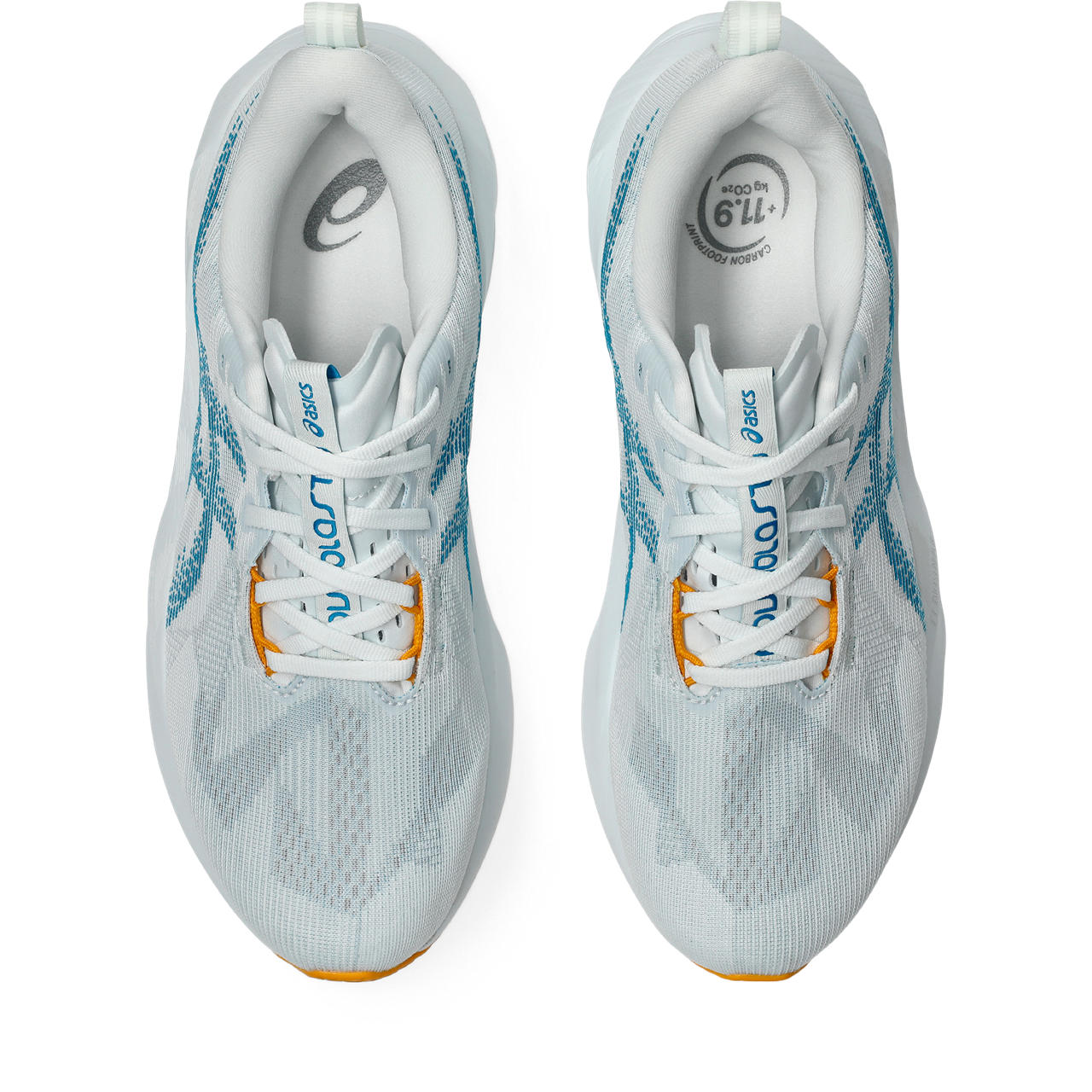ASICS Novablast 5 – White/Teal Unisex Running Shoes