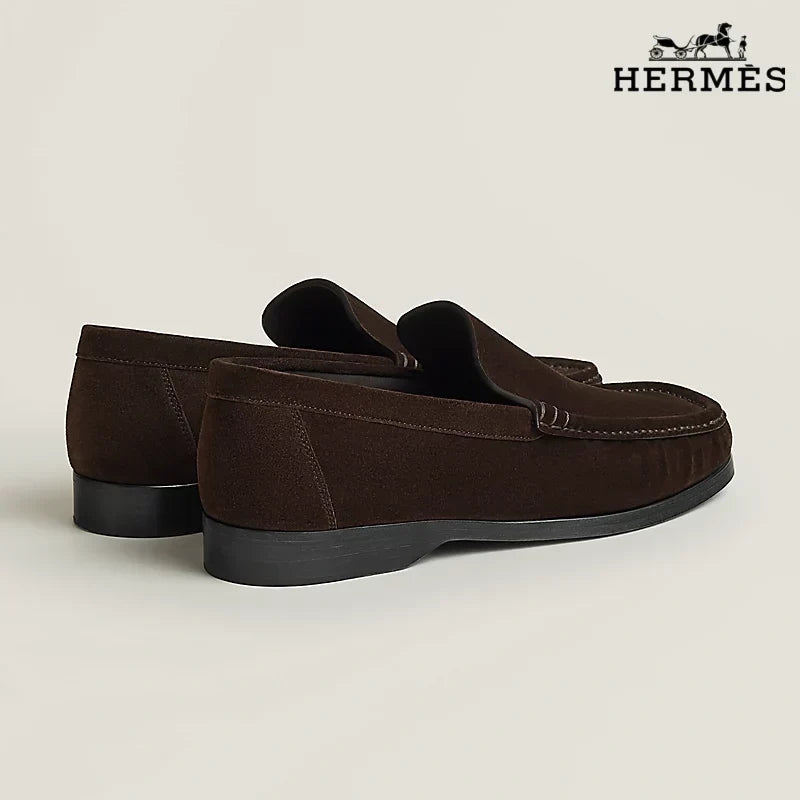 Hermès Dark Brown Suede Loafer
