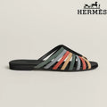 Hermès Multicolor Suede Flat Slide Sandals