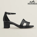 Hermès Oasis Black Heeled Sandal