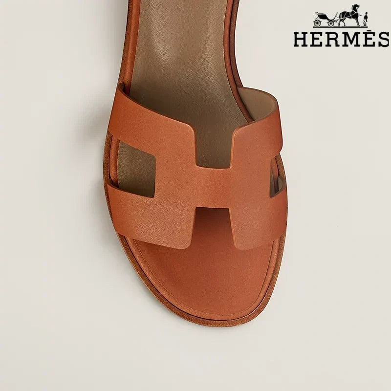 Hermès Oran Leopard Print Flat Sandal