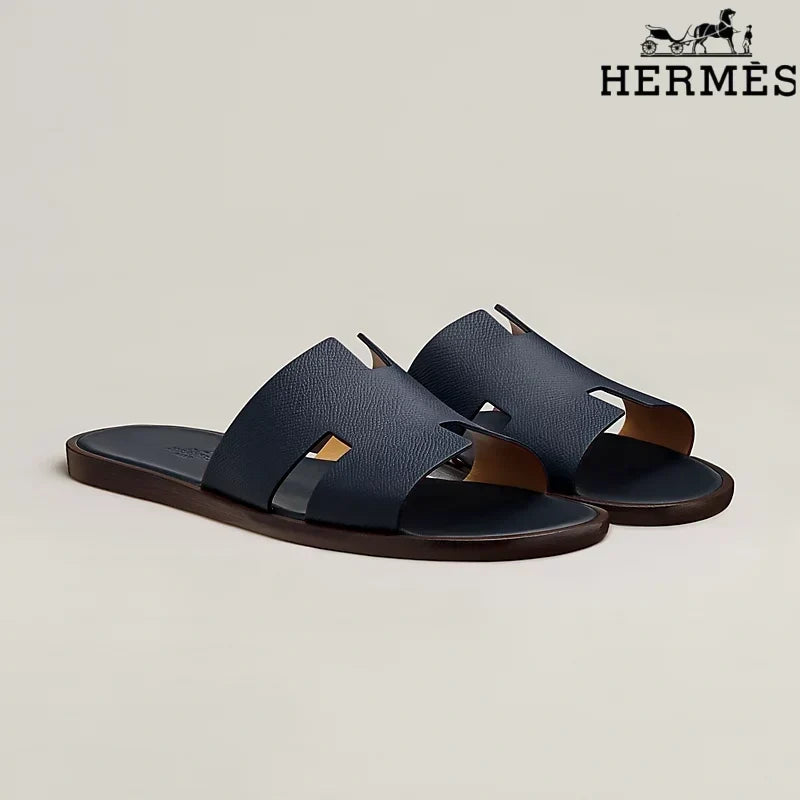 Hermès Oasis Taupe Block Heel Mule
