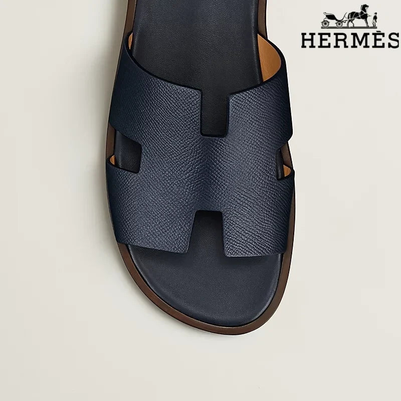 Hermès Oran Navy Flat Sandals