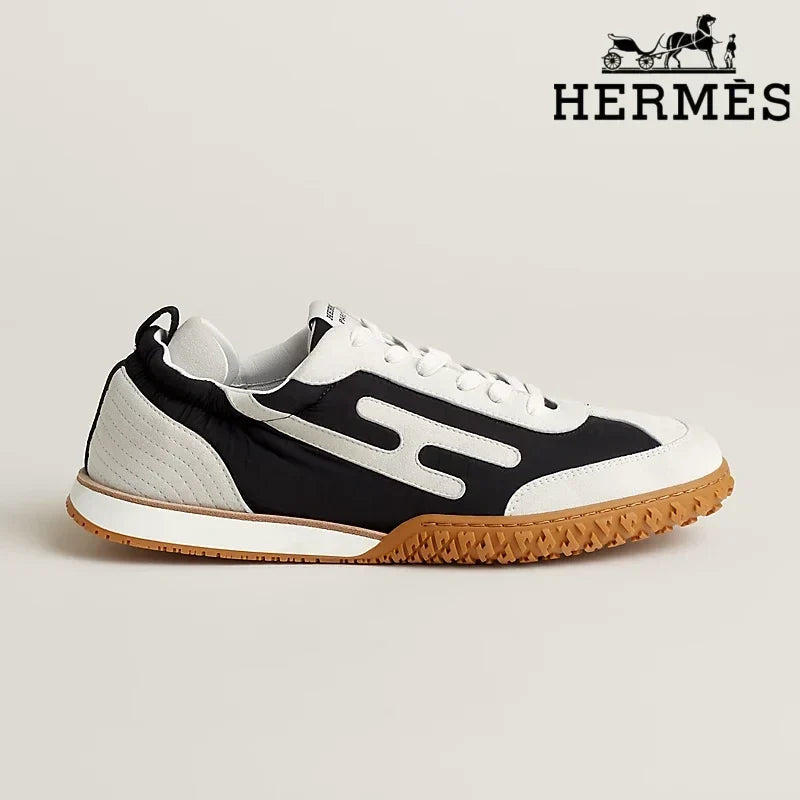 Hermès Black White Suede Sneakers