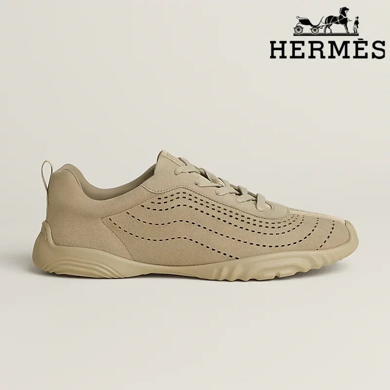 Hermès Black Perforated Leather Sneakers