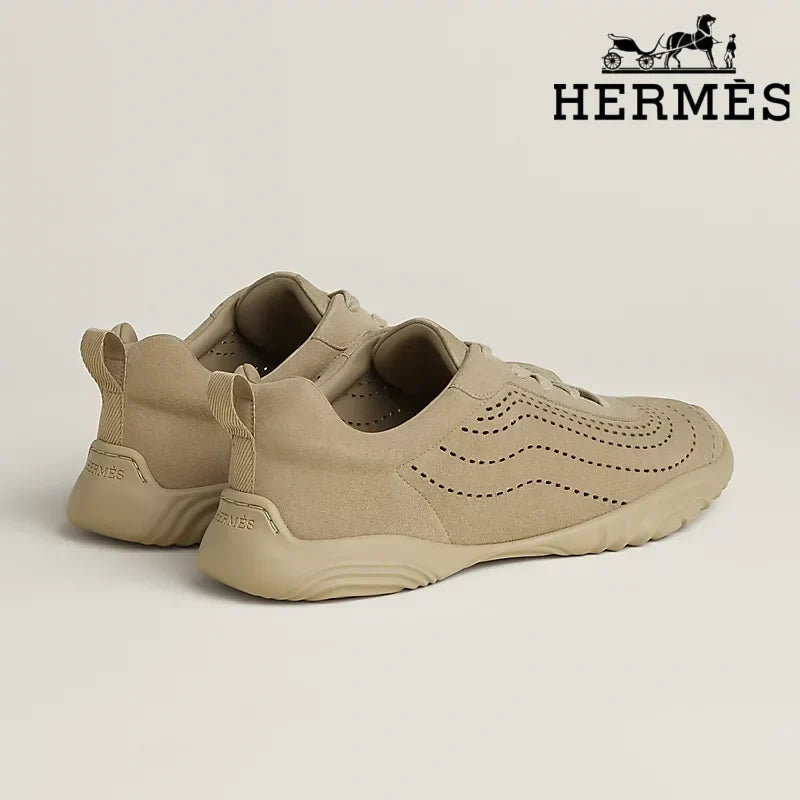Hermès Black Perforated Leather Sneakers