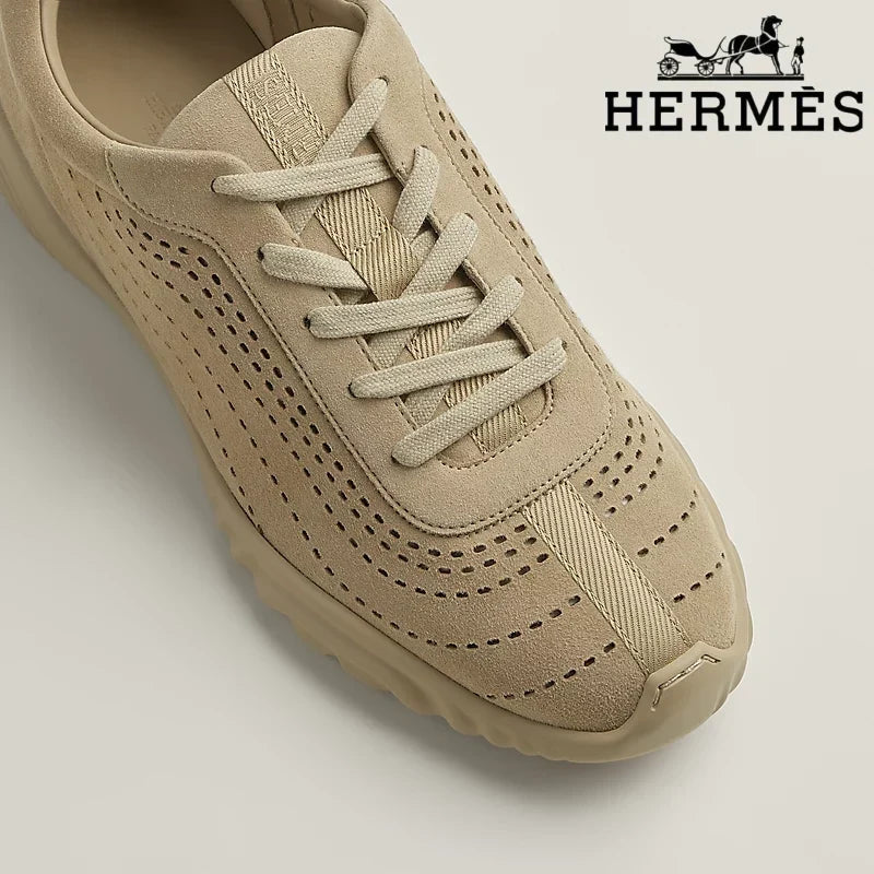 Hermès Black Perforated Leather Sneakers