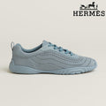 Hermès Light Blue Perforated Suede Sneakers