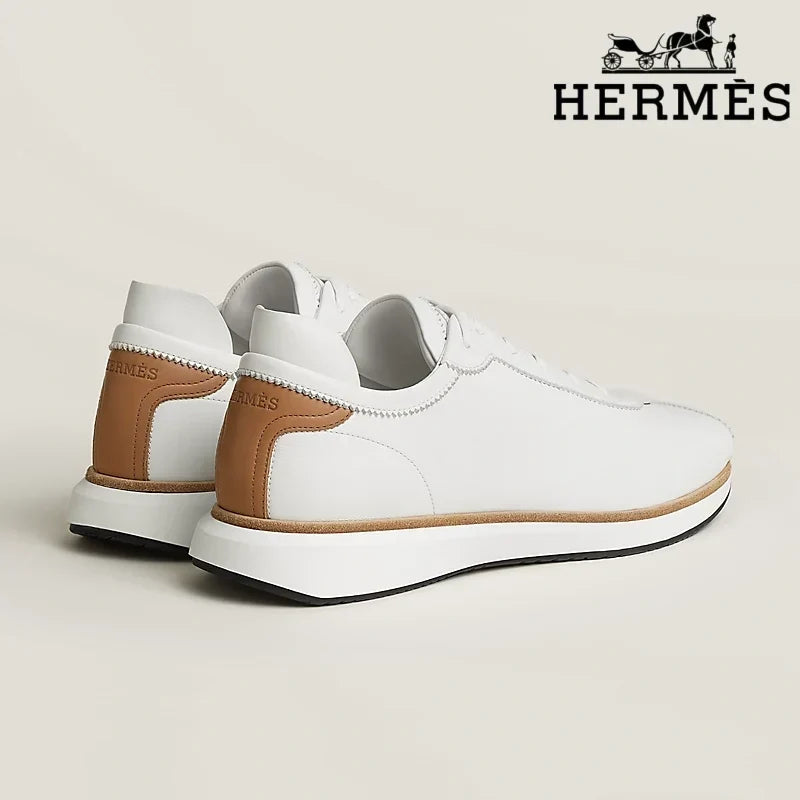 Hermès   womens shoes men sneaker White Leather Low Top Sneakers