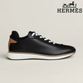 Hermès Black Leather Low Top Sneakers