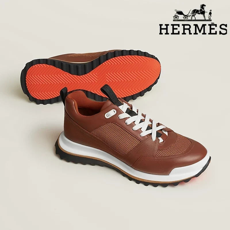 Hermès Grey Canvas Low Top Sneakers