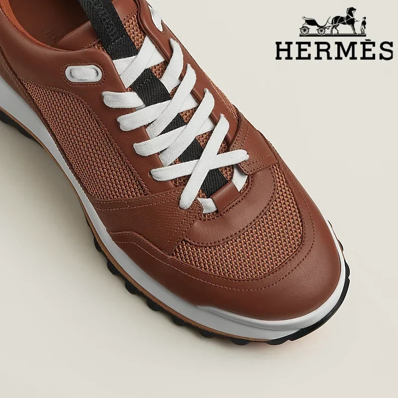 Hermès Grey Canvas Low Top Sneakers