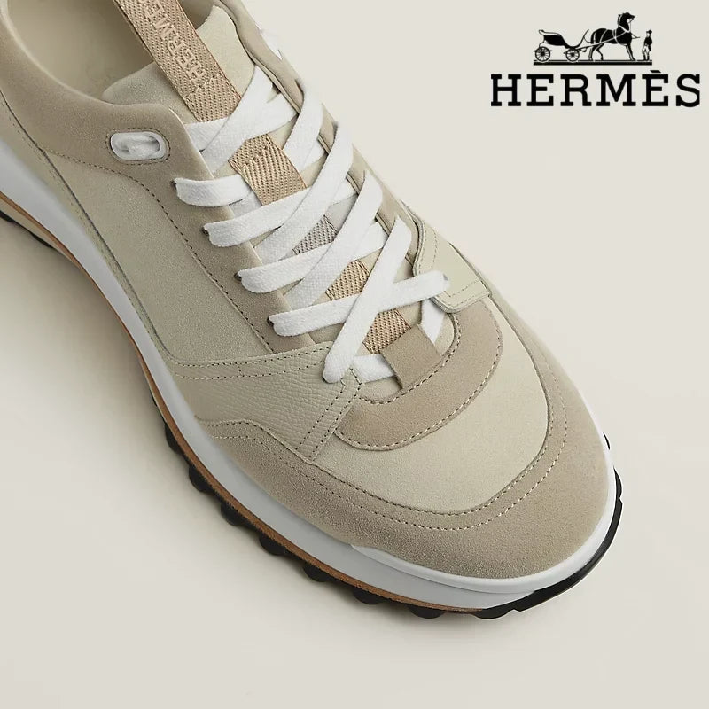 Hermès Beige Suede Hiking Sneakers